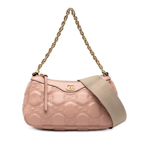 Gucci GG Matelassé Chain Handbag Shoulder Bag 2WAY 735049 Pink Leather Ladies