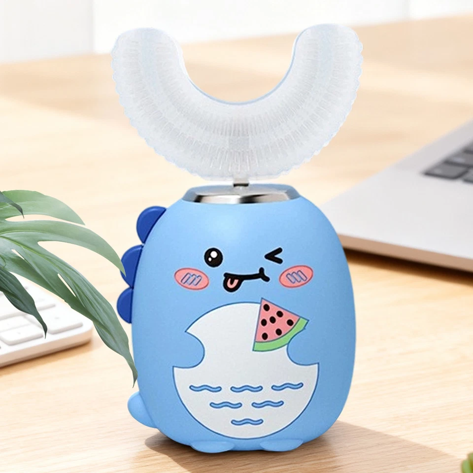 Cepillo Automático Para Niños Dibujos Animados Impermeable 3 Modos Con Temporizador Eléctrico En Forma de U Foto 4 de 4