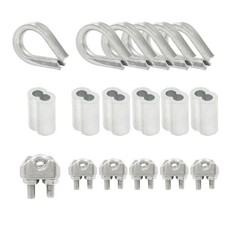 18Pcs M3 (1/8") Wire Rope Accessory Set M3 Stainless Steel Wire Rope Cable Clip
