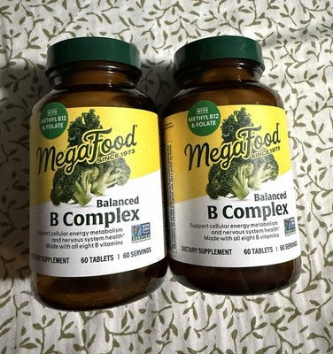 x2 MegaFood Balanced B Complex 60 Tablets (120 Total) - Exp 04/2028