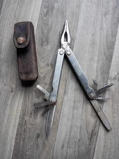 Vintage Leatherman Multi Tool 132547 Portland OR W/ Leather Case Sheath 