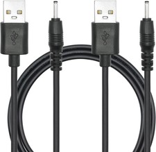 2Pcs USB to DC 2.5mm x 0.7mm Power Cord, 3FT 2.0 A Male Black