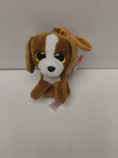 TY Beanie Boos - TALA the Brown Dog (Glitter Eyes) (Plastic Key Clip) - MWMTs