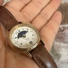 Vintage 90s Timex Rare Moonface Goldplated Watch 24mm