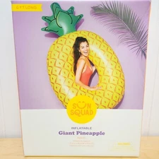 Giant Pool Tube Float Large 6 ft Cute Yellow Hawaiian Pineapple Inflatable Raft