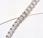 Diamonique Classics Princess Cut Sterling Silver Tennis Bracelet Small