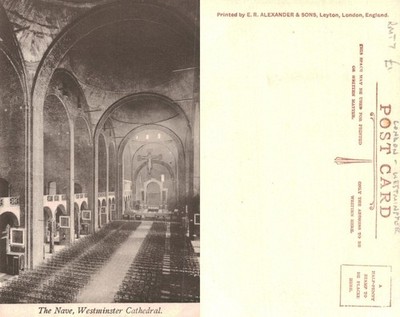 Vintage Postkarte - The Nave Westminster Cathedral London UNBESPIELT