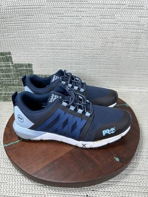 Timberland Pro Shoes Mens Size 10 Wide Radius Soft Toe Work Blue Slip Resistant