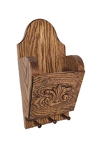 Wood Slot Mail Letter Peg Key Holder Farmhouse Kitchen