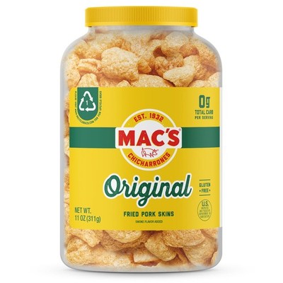 Mac's Original Fried Pork Skins 11oz Barrel