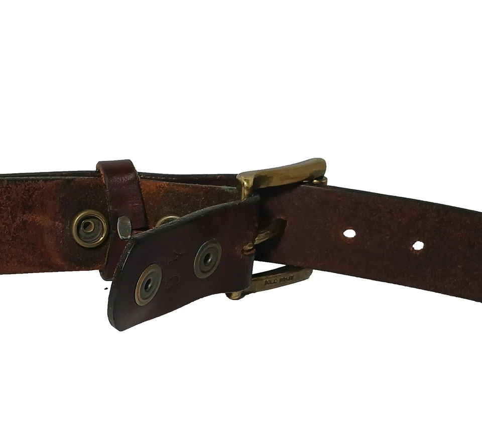 Cinturón Fox Creek 1.25" Brida Cuero Marrón Para Hombre 46 Hecho en EE. UU. Se Ajusta a Talla 46-48 Foto 3 de 4