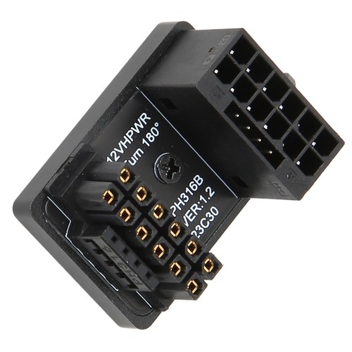 ATX 16Pin Male To 16pin Female 180° Angled Adapter 12V PCIe5.0 HPWR GPU U Tu SAL - Afbeelding 3 van 28