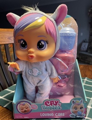 Cry Babies Loving Care Jenna Baby Doll Cries Real Tears Bottle Pacifier Set New