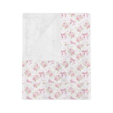 Pink Vintage Rose Floral Blanket Cottagecore Floral Throw