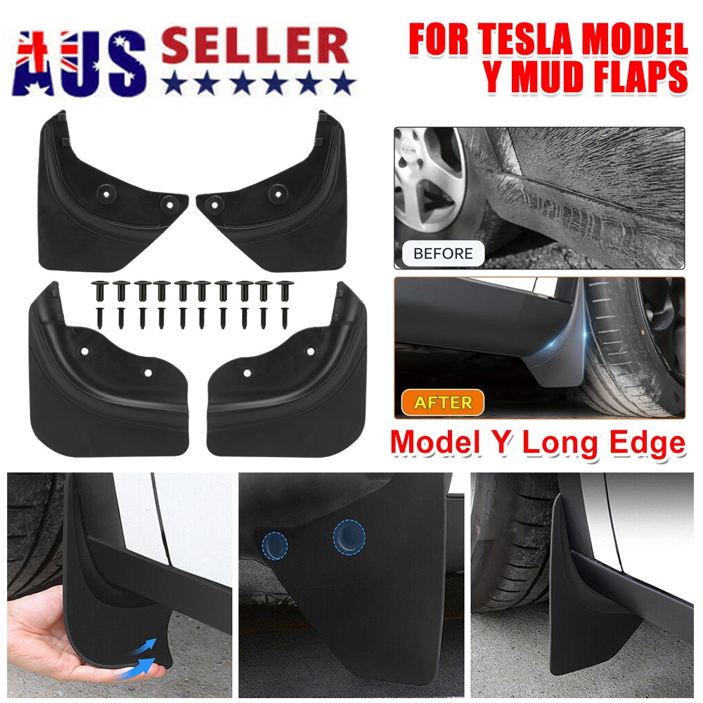 For Tesla Model Y Mud Flaps Guards Mudguard Fender 4Pcs Front and Rear Protector