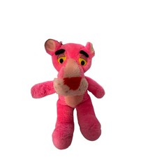 Vintage Pink Panther Plush Stuffed Animal Toy 10 Inch Pink Character Figure