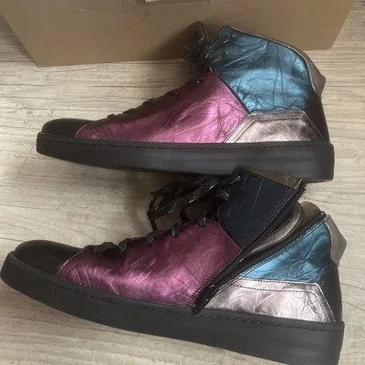 Baskets montantes Homme colorblock multicolores à lacets style sportif - Photo 1/4