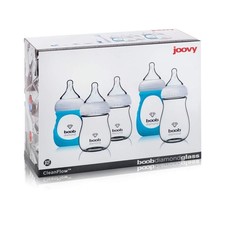 Joovy Boob Diamond Glass Baby Bottle Gift Set 5oz BPA-Free Colic-Proof R029