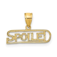 14k Yellow Gold SPOILED Pendant Perfect Gift for Her