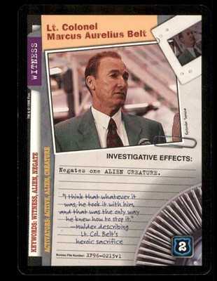 Lt. Colonel Marcus Aurelius Belt Witness The X-Files TV Show Trading Card