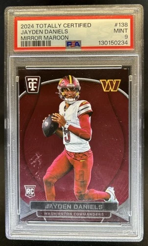 2024 Panini Totally Certified Jayden Daniels Rookies RC Mirror Maroon #138 PSA 9