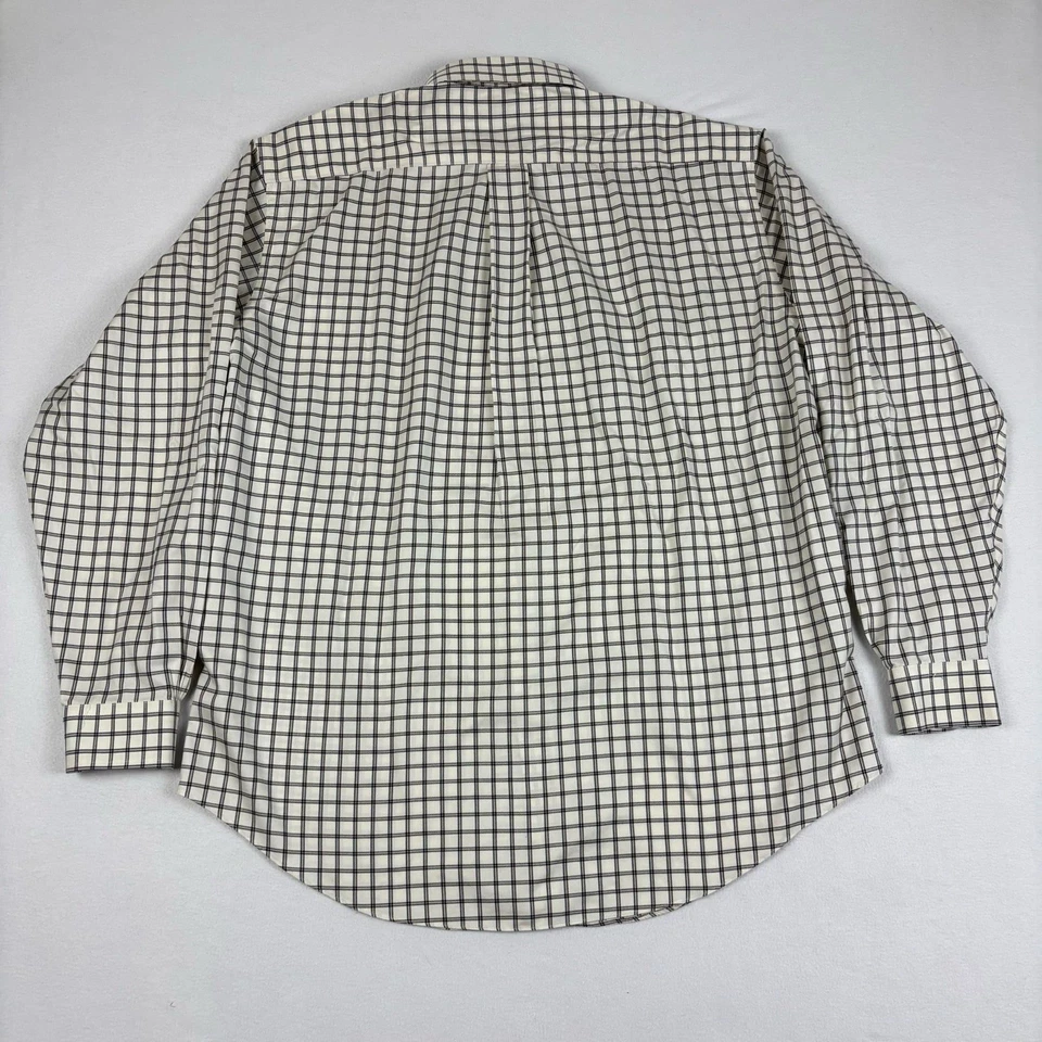 Camisa social masculina Brooks Brothers tamanho G bege com botões ajuste regular sem ferro - Imagem 3 de 4