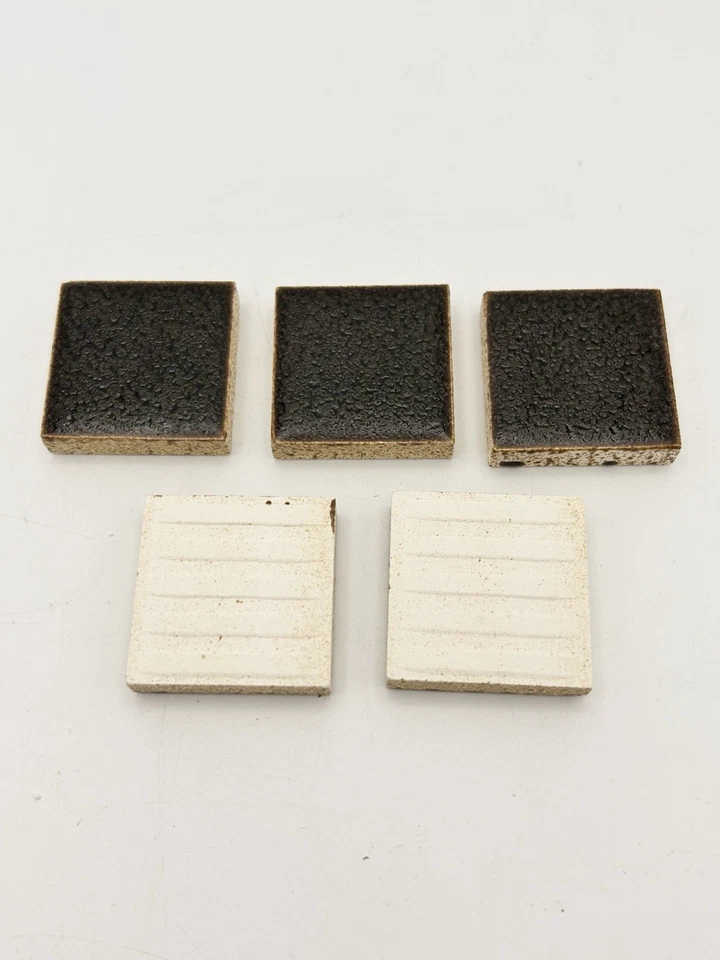 10 件 棕色方形 1 3/8 英寸陶瓷瓷砖晶体美国奥林马赛克 MCM — 第 2/4 张图片