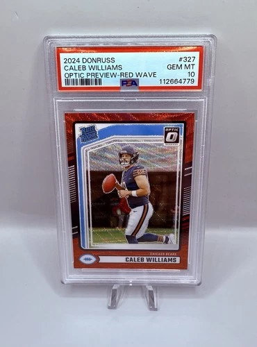 2024 Donruss Caleb Williams OPTIC PREVIEW Red Wave Rated Rookie #327 PSA 10 GEM