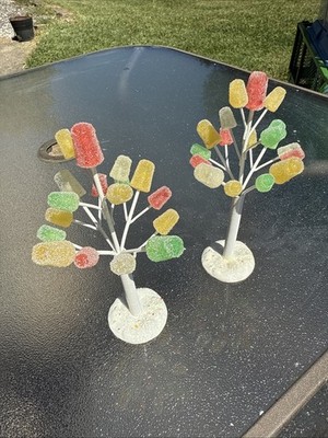 VINTAGE  6'' Metal Candy Gum Drop Decrotive Tree Diorama Christmas House Village
