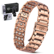  Mens Magnetic Copper Bracelet with 3X Strength Ultra Enhanced Magnets,Adjustab