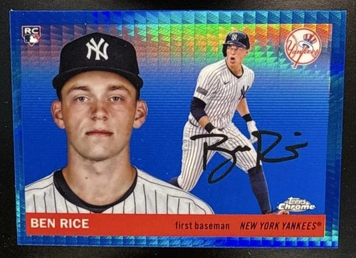 2025 Topps Chrome Platinum Anniversary Ben Rice #311 Blue Prism Refractor RC