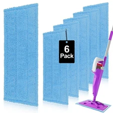 6 Count Multi-Surface Spray Pads for Rejuvenate Microfiber Mop, Reusable Micr...