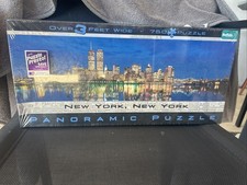 Vintage NOS New York Skyline Pre 911 Panoramic Puzzle 765 Pc Twin Towers Sealed