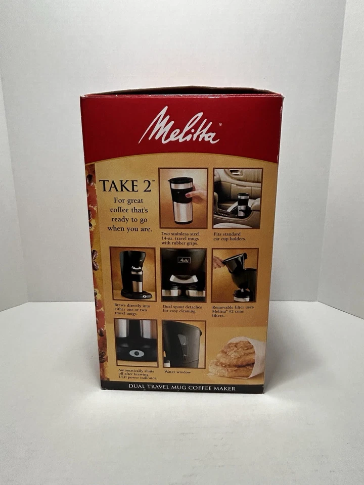 Melitta Take 2 Dual Stainless Steel Travel Drip Mug Coffee Maker (ME2TMB) - Image 2 of 4