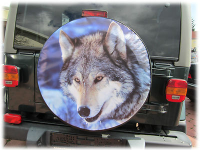 #ad Wolf spare wheel cover tire cover 68 x 21 cm Honda CR V Suzuki Vitara Samurai... $52.69