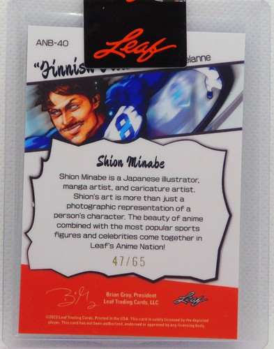 TEEMU SELANNE SHION MINABE ANIME NATION "FINNISH FLASH" LEAF NHL ART CARD ANB-40 - Picture 2 of 2
