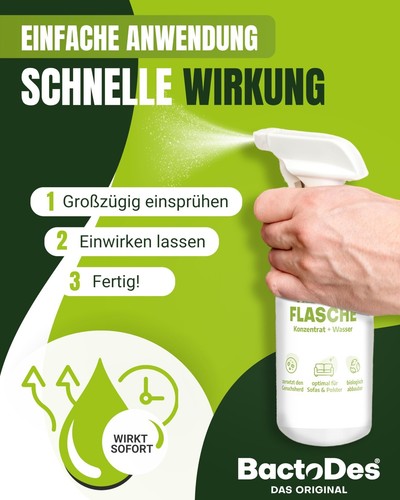 BactoDes - Animal Geruchsneutralisierer 1L Konzentrat mit Spray-Mischflasche - S - Bild 4 von 8