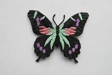 #2542 Black,Purple,Red Butterfly Embroidery Iron On Applique Patch