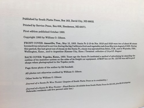 Santa Fe Engine Picture Taker by William Oliver Gibson Photography 1993 - Picture 3 of 5