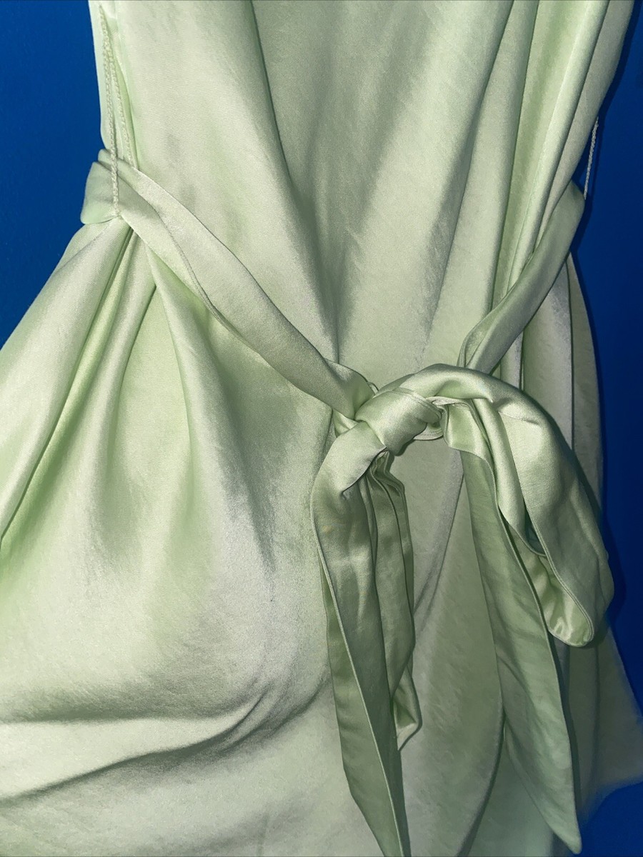 Express Green Satin Cowl Neck Knee Length Slip Dress Women's Size XL  NWT  | eBay