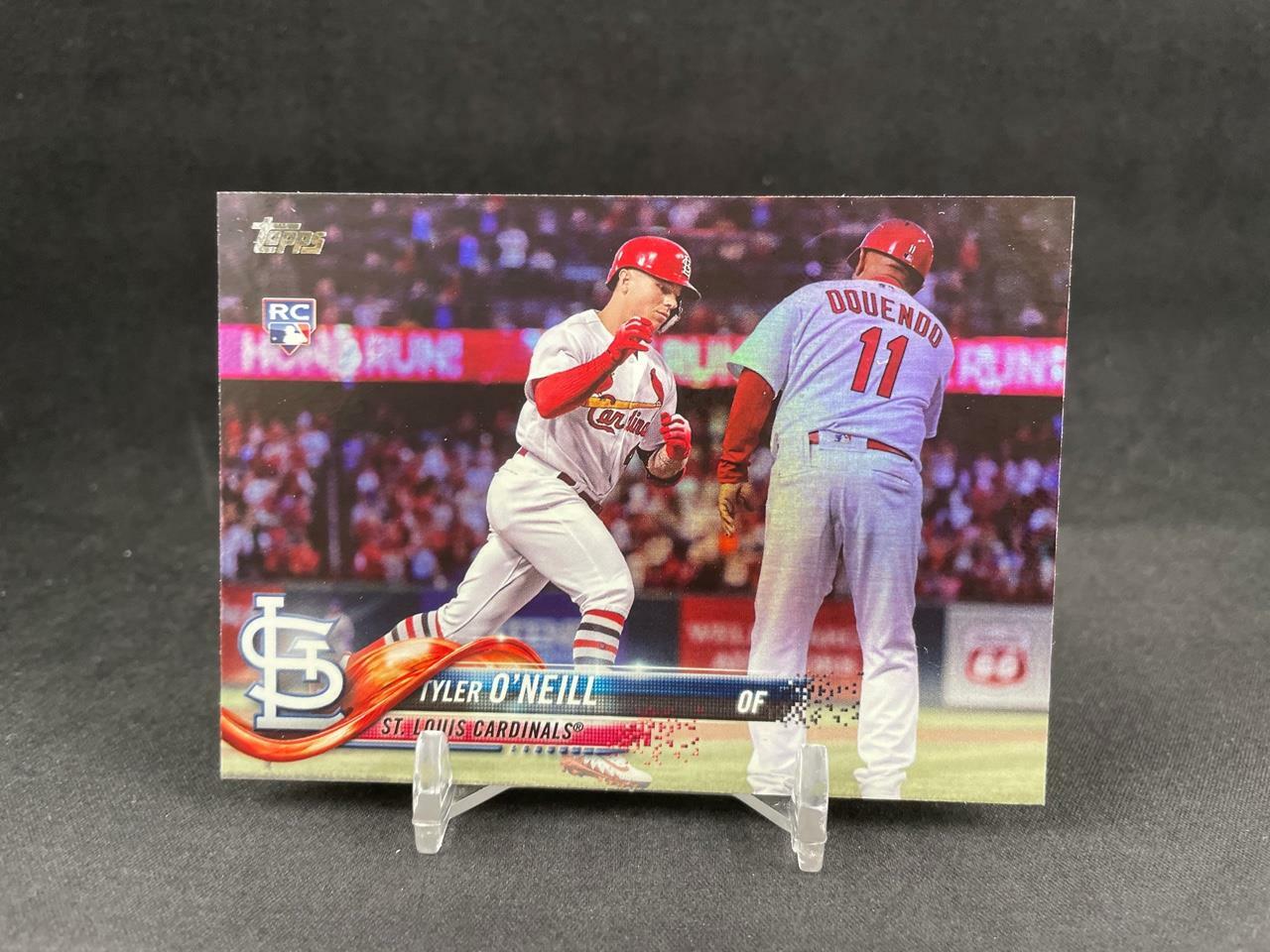 2018 TOPPS UPDATE SERIES TYLER O'NEILL US218 ROOKIE RAINBOW FOIL PARALLEL SP
