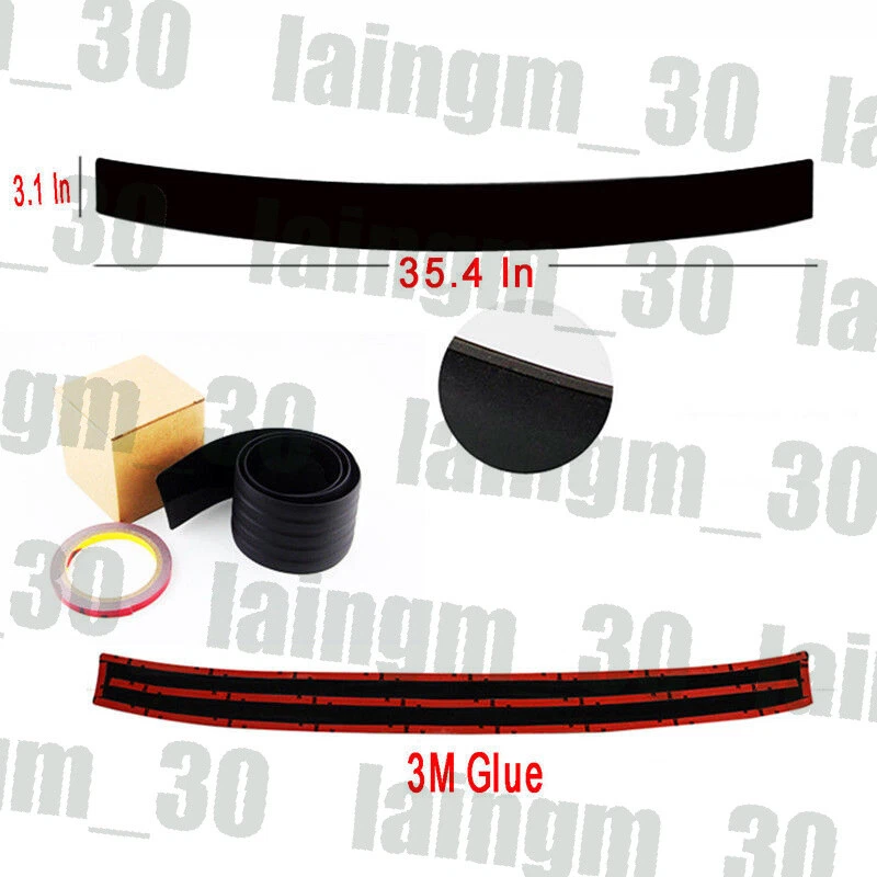 Black Car Tailgate Sill Guard Bumper protector Body Anit Scratch Trim Strip 90x8 Foto 2 de 4