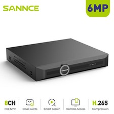 SANNCE 6MP 8CH POE NVR IP Network Video Recorder For CCTV Security System