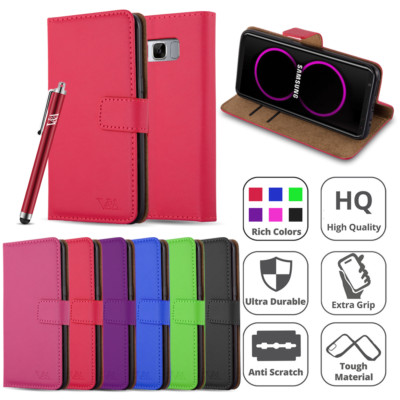 Für Samsung Galaxy verschiedene Modelle Handyhülle Leder Wallet Flip Folio Cover