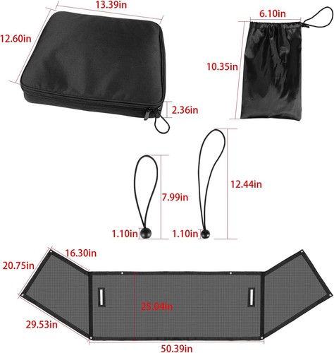 Sunshade Mesh Shade Top Cover For 2007-2017 Jeep Wrangler JK JKU 4 Door (Black) - Picture 8 of 10