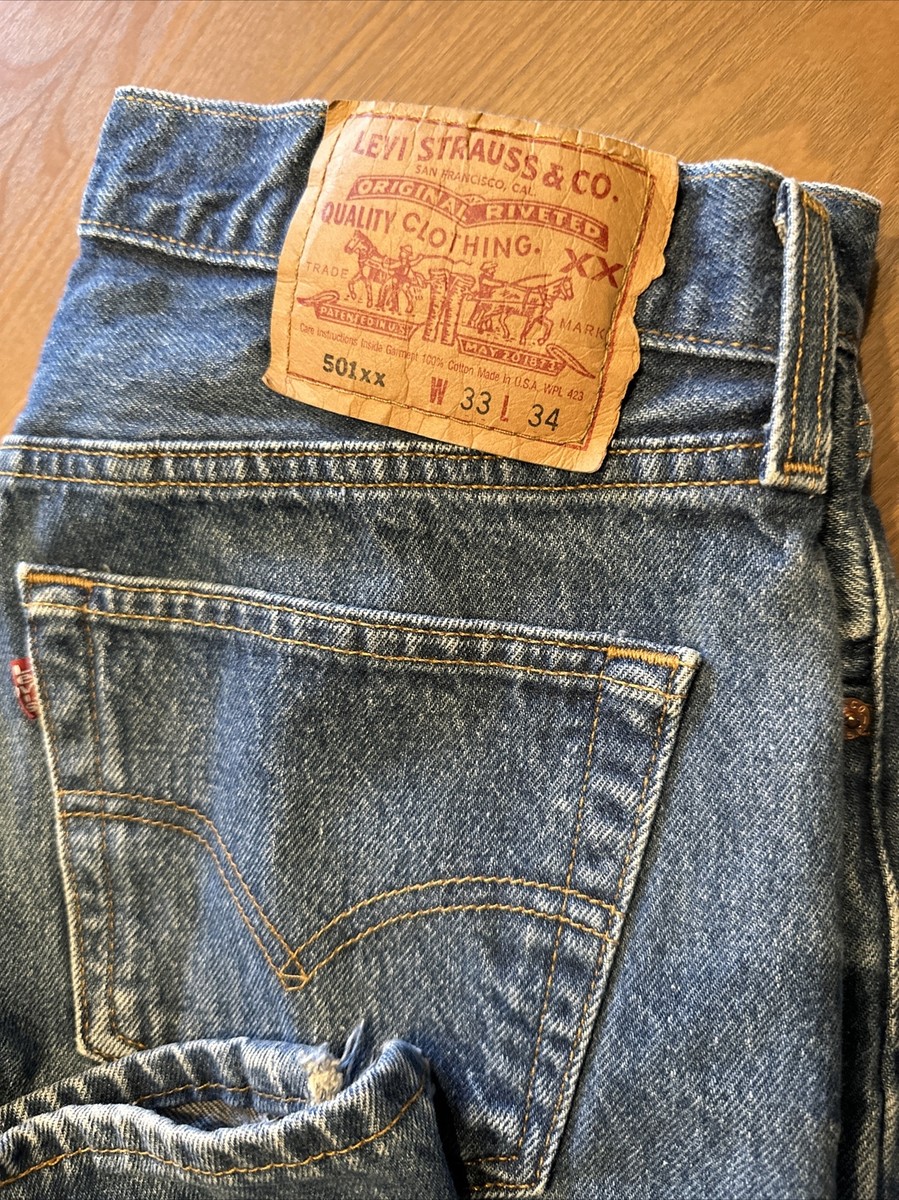 パンツ Levi's 90s 501xx DEADSTOCK made in USA Rare Vintage 90s Deadstock Levis 501xx Blue Denim Jeans Button Fly