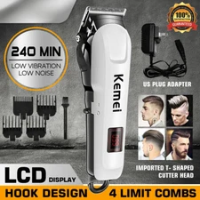 Kemei 809a Pro Hair Clippers Trimmer Kit Men Cutting Machine Barber Salon  US