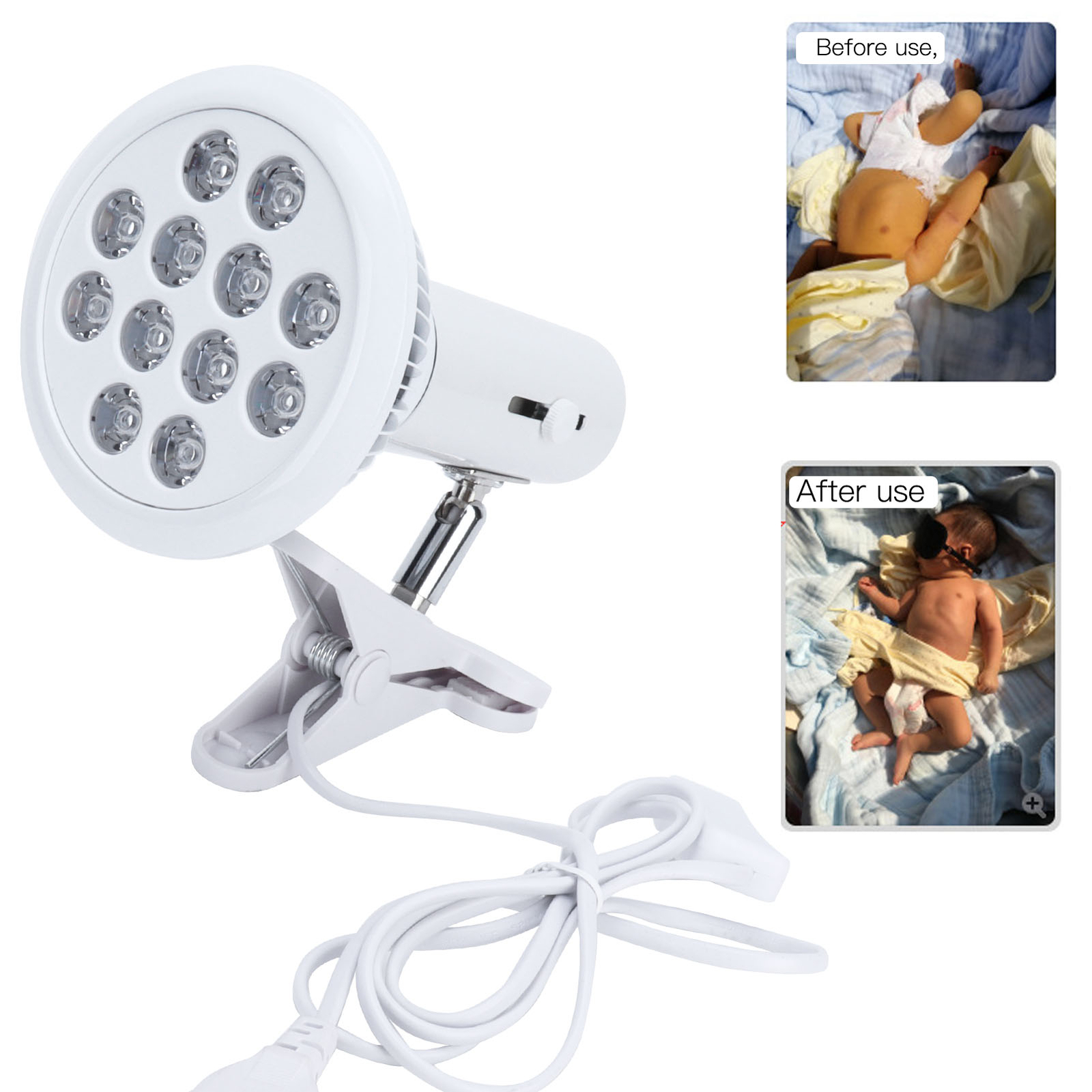 (US Plug)24W Blue Light Therapy Lamp Baby Jaundice Treatment Acne Spot