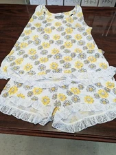 PJ Couture Women's Two Piece Shorts Tank Sleepwear PJ Sets Sunflower PLUS SIZES