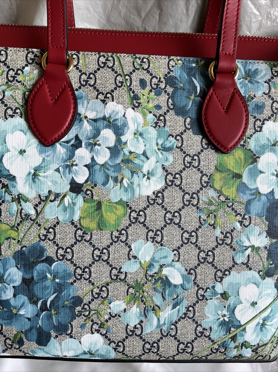 Authentic Gucci GG Supreme Monogram Blooms Zippered Tote | eBay